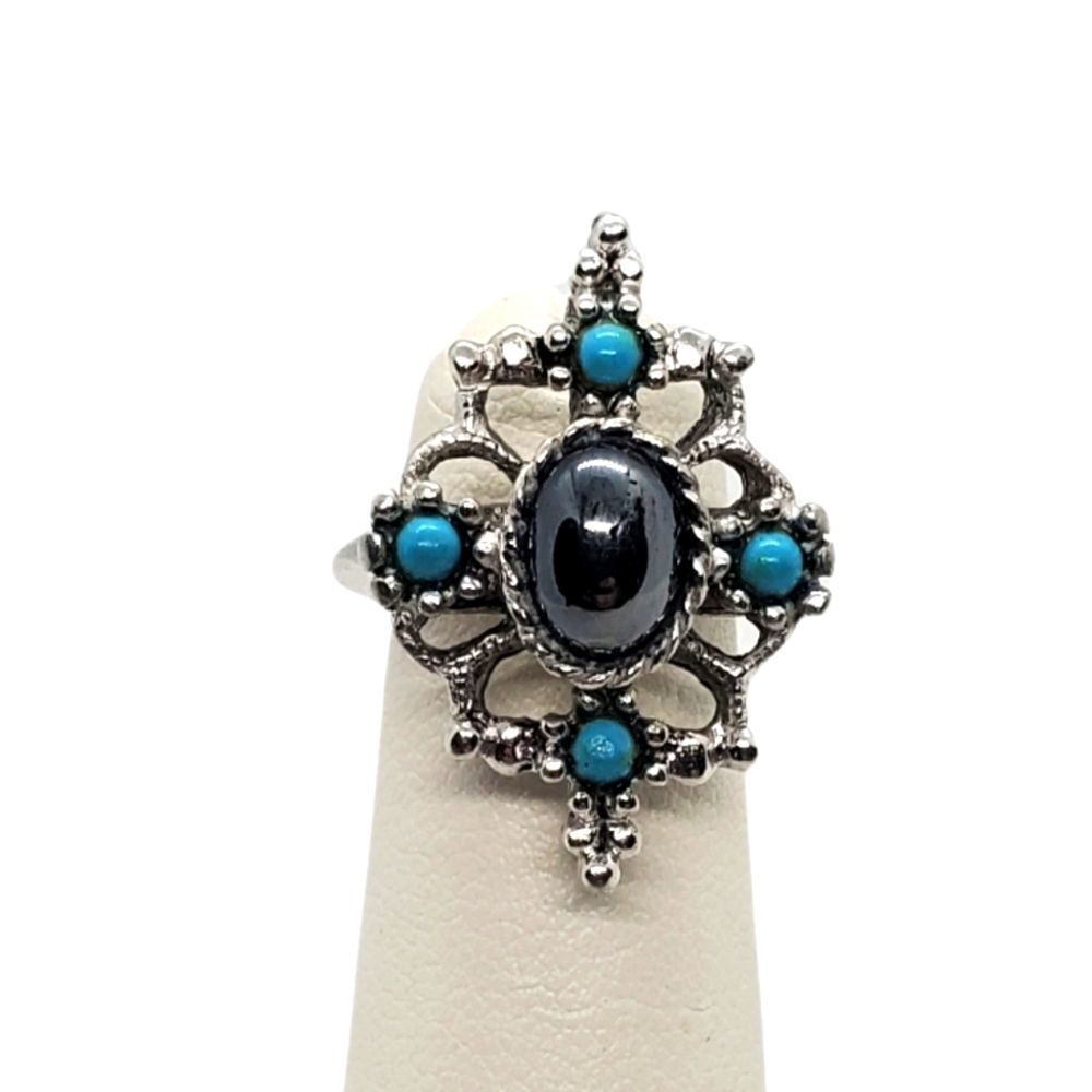 Vintage Avon Mirabella Silver, Gray, & Blue Ring